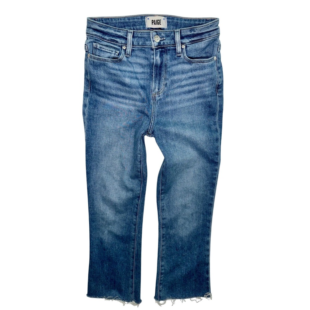 PAIGE Claudine High Rise Ankle Flare Jeans‎ Raw Hem Women Size 27x23.5